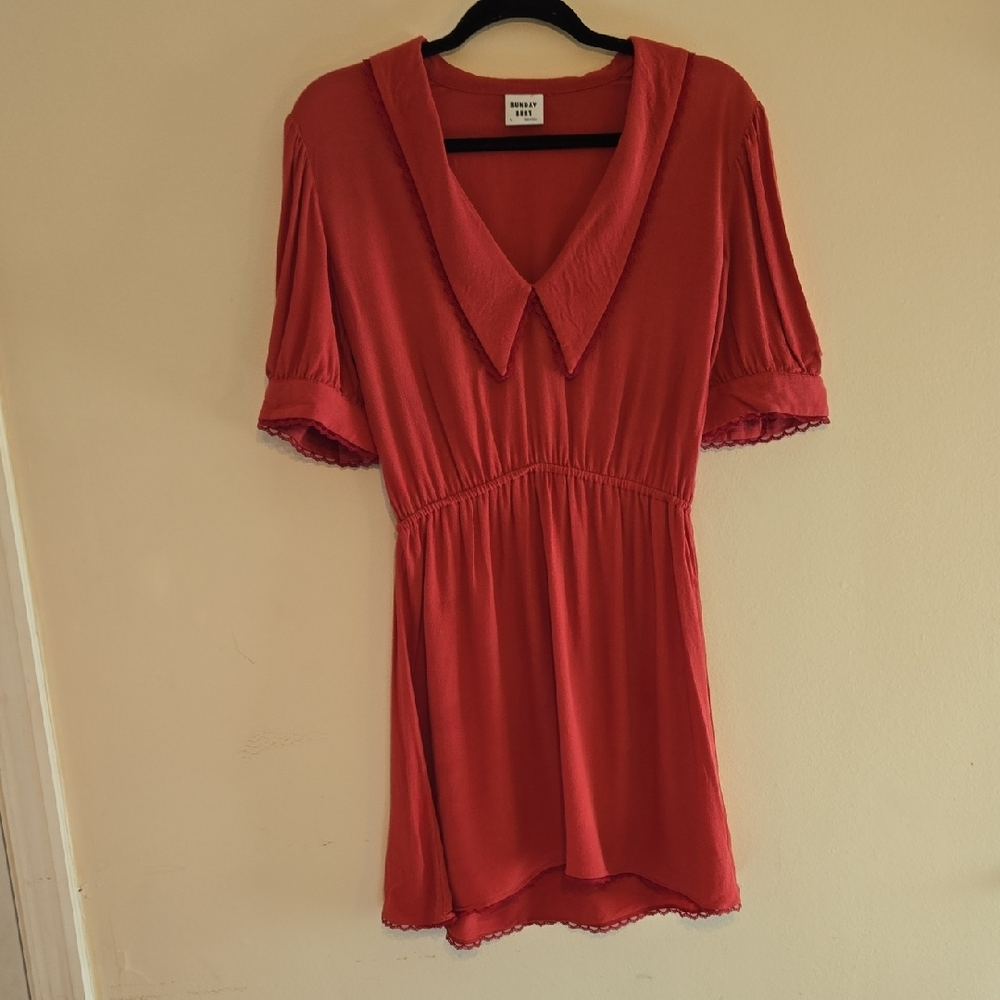Sunday Best (Aritzia) collared  Red Mini Dress size 2